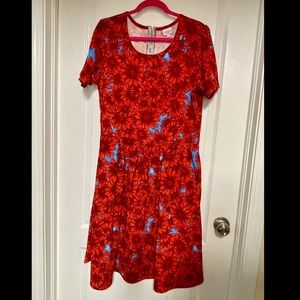 PLUS LLR LuLaRoe Amelia Textured Fit n Flare Dress 3XL 3X 24 24W